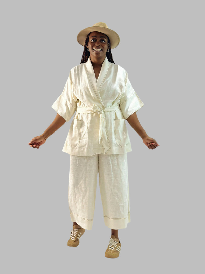 Samira Linen robe set