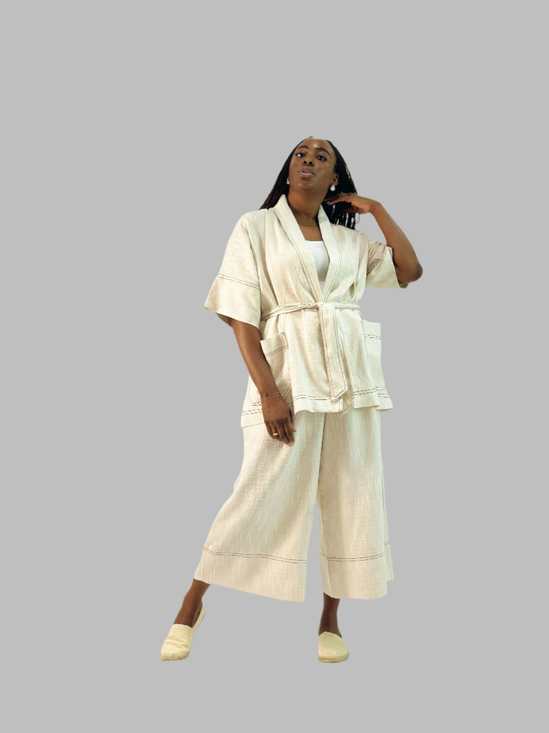 Samira Linen robe set